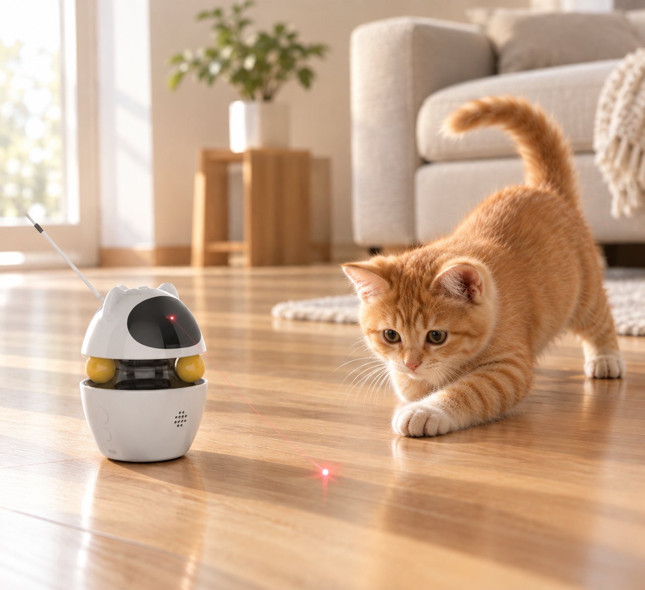 Cat chasing the laser