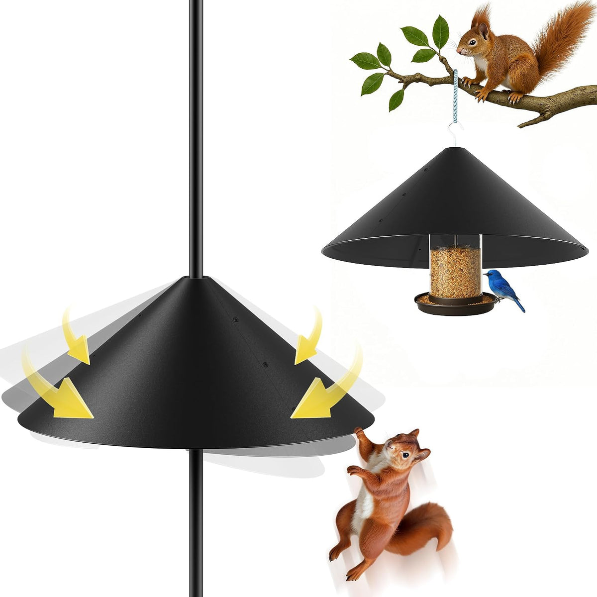 19 Inch Metal Squirrel Baffle for Bird Feeder Pole