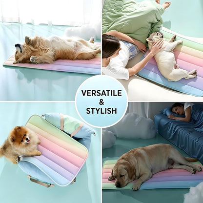 Dog Cooling Mat，Cooling Mat for Dogs & Cats，Cat Cooling Mat，Pet Cooling Mat，Cooling Gel Pad for Dogs & Cats，Summer Pet Cool Mat，Hand Washable，Pets Gel Cooling Pad (Rainbow Colors)