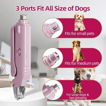 2 in 1 Dog & Cat Pets Nail Clippers and Grinder with Lights - Safety Guard to Avoid Overcutting,Professional Pet Nail Claw Trimmers, Professional Grooming Tools for Pets (Medium & Small Pet)，Pink
