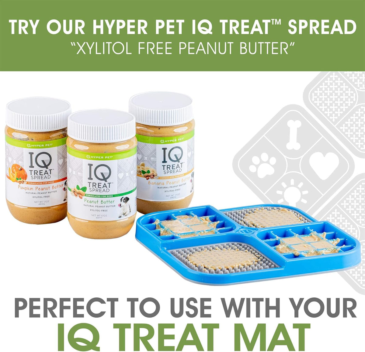 IQ Treat Lick Mat for Dogs & Cats, Slow Feeder Enrichment Toys