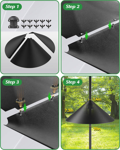19 Inch Metal Squirrel Baffle for Bird Feeder Pole