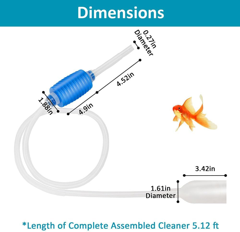 Fish Tank Gravel Cleaning Tools Aquarium Cleaner Hand Siphon Vacuum Pump Water Changer Turtle Tank Accessories