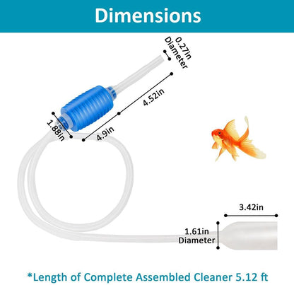 Fish Tank Gravel Cleaning Tools Aquarium Cleaner Hand Siphon Vacuum Pump Water Changer Turtle Tank Accessories