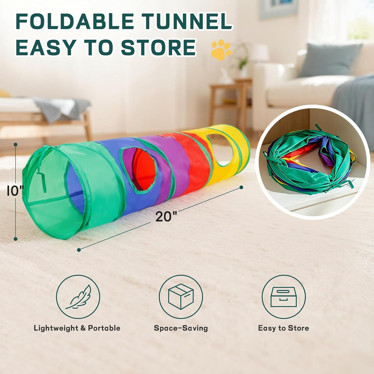 25 Pcs Cat Toys Set, Cat Tunnel Toy for Indoor Cats, Kittens