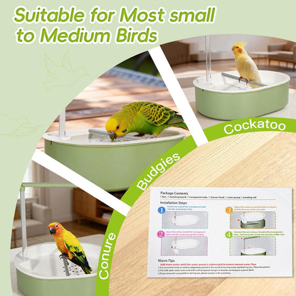Parakeet Bird Bath - Parrot Shower for Budgie Cockatiel Lovebird and Conure