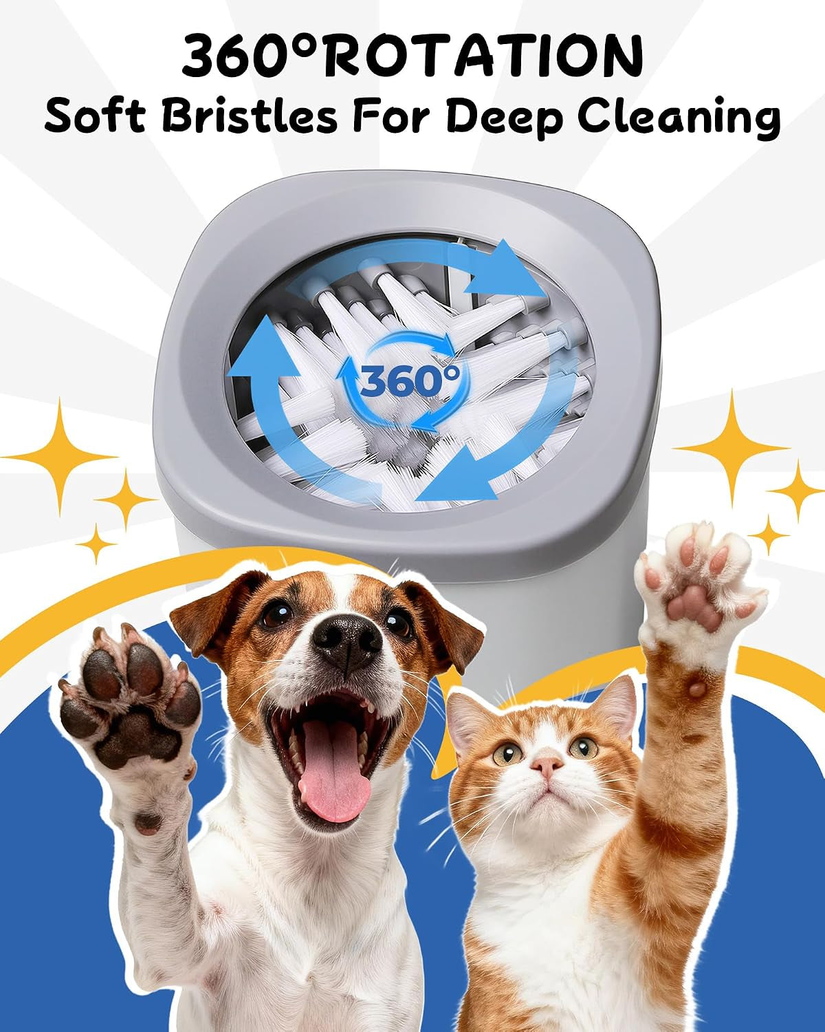 Electric Dog Paw Cleaner for Dogs，2 Speeds Automatic Dog Foot Paw Washer for Medium Large Cat Dog Pet