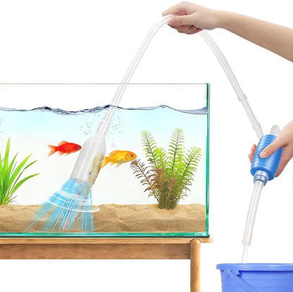Fish Tank Gravel Cleaning Tools Aquarium Cleaner Hand Siphon Vacuum Pump Water Changer Turtle Tank Accessories