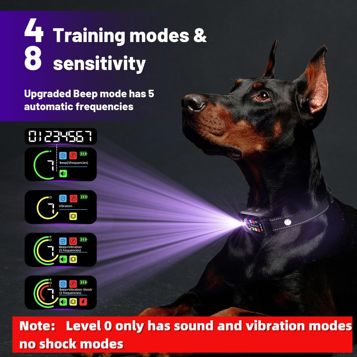 Bark Collar,Bark Collar for Large Medium Small Dogs 8-120Lbs,Rechargeable anti Bark Training Collar with 7 Adjustable Sensitivity, Barking Collar with Beep Vibration