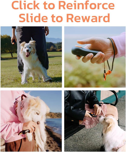 2-In-1 Dog Clicker for Training with Treat Storage, Black
