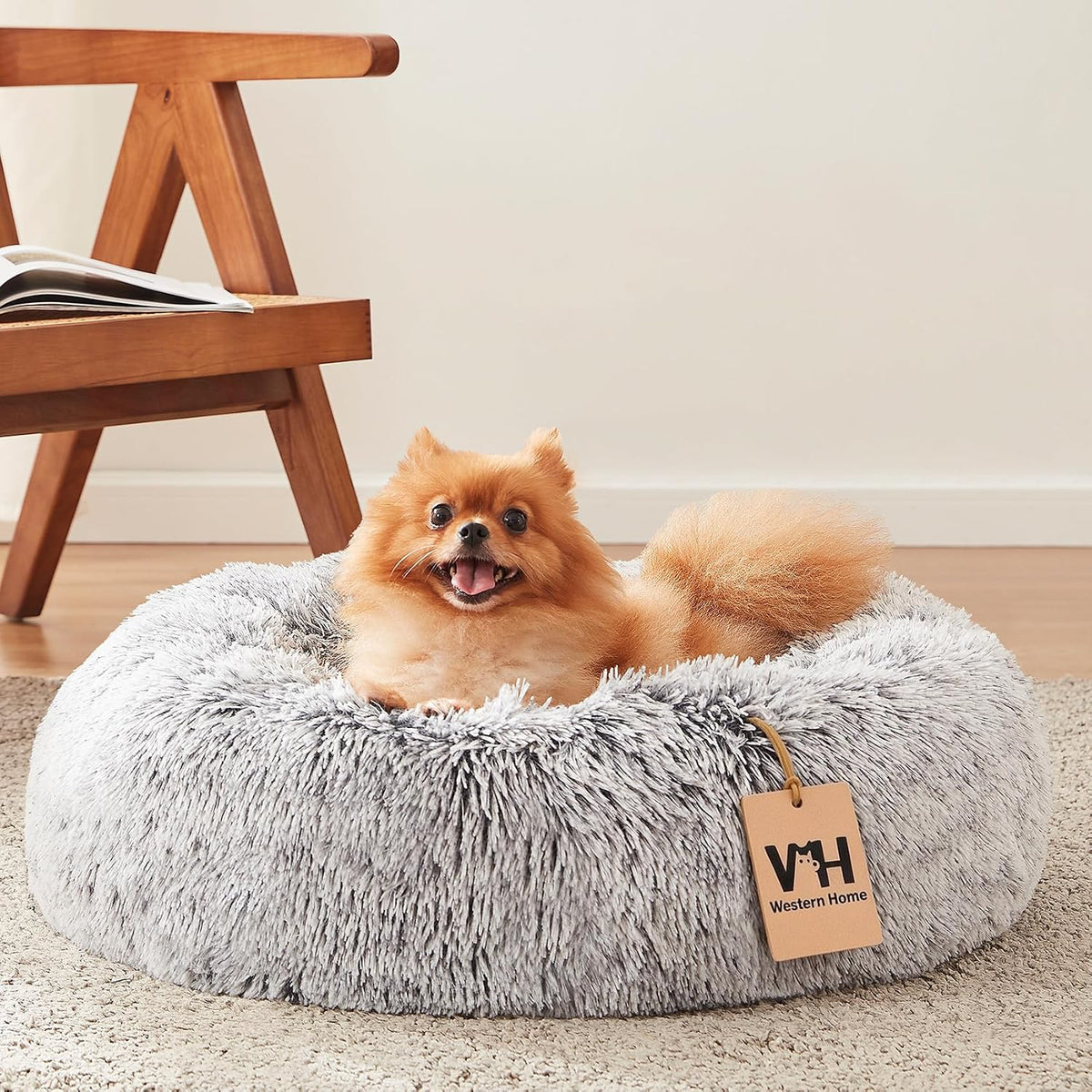 Calming Soft round Dog &Cat Bed Small Dog Bed Washable,20"