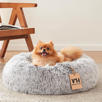 Calming Soft round Dog &Cat Bed Small Dog Bed Washable,20"