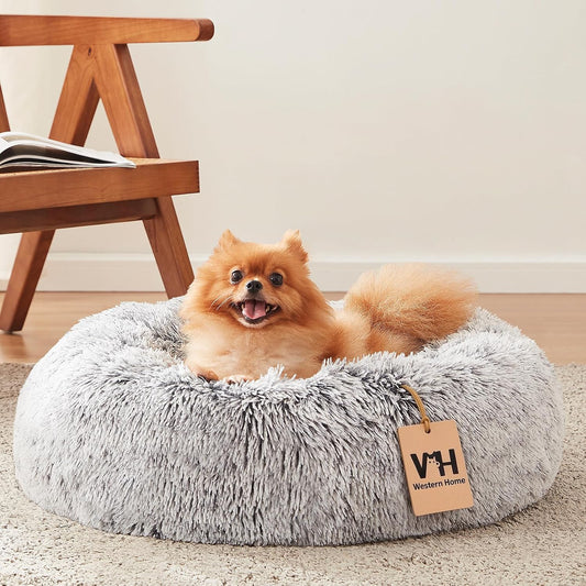 Calming Soft round Dog &Cat Bed Small Dog Bed Washable,20"