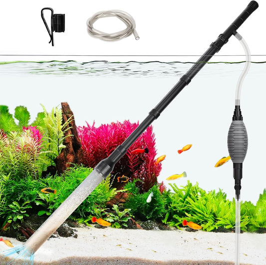 Gravel Vacuum for Aquarium Siphon - Adjustable Flow Fish Tank Cleaner