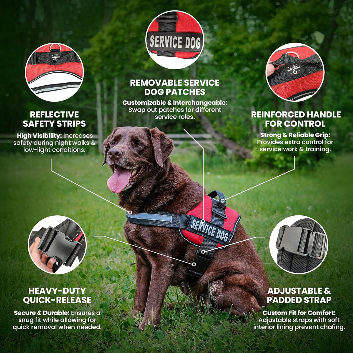 Service Dog Vest with Hook and Loop Straps & Matching Leash Set - Harnesses from XXS to XXL - Service Dog Harness Features Reflective Patch and Comfortable Mesh Design (Pink, XXS)