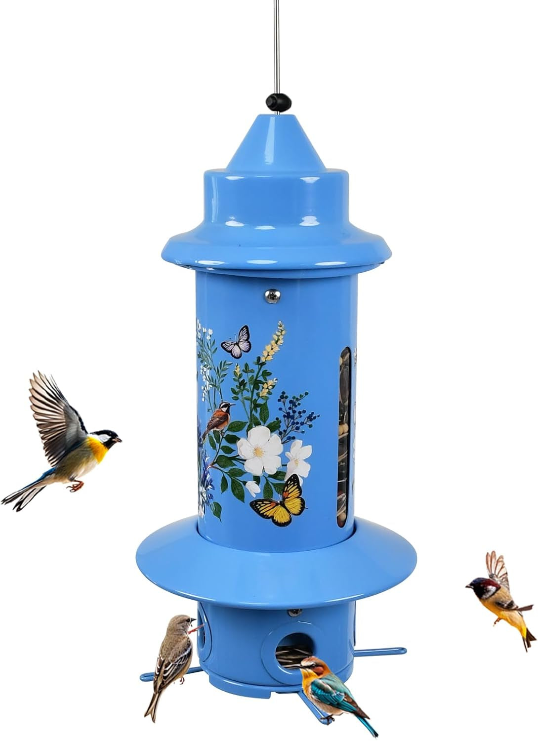 Squirrel Proof Bird Feeder for Outdoors, 5LB Metal Hanging Feeder