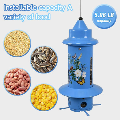 Squirrel Proof Bird Feeder for Outdoors, 5LB Metal Hanging Feeder