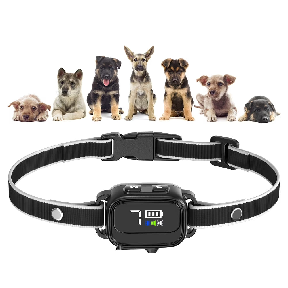 Anti-Bark Collar for Small Dogs, No Shock anti Barking Collars with 7 Sensitivities, 3 Adjustable Modes Beep & Vibration, IP67 Waterproof - Effective & Humane Small Dogs Bark Collar-Black