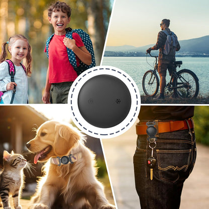 GPS Tracker for Dogs, Mini GPS Cat Tracker, IPX8 Waterproof GPS Trackers for Cats with Holder, No Monthly Fee, Work with Apple Find My(Ios Only), Smart Trackers for Dogs-Pink-4