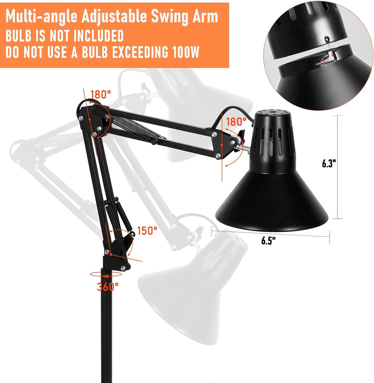 Reptile Heat Lamp Reptile Light Fixture with Heat Lamp Stand