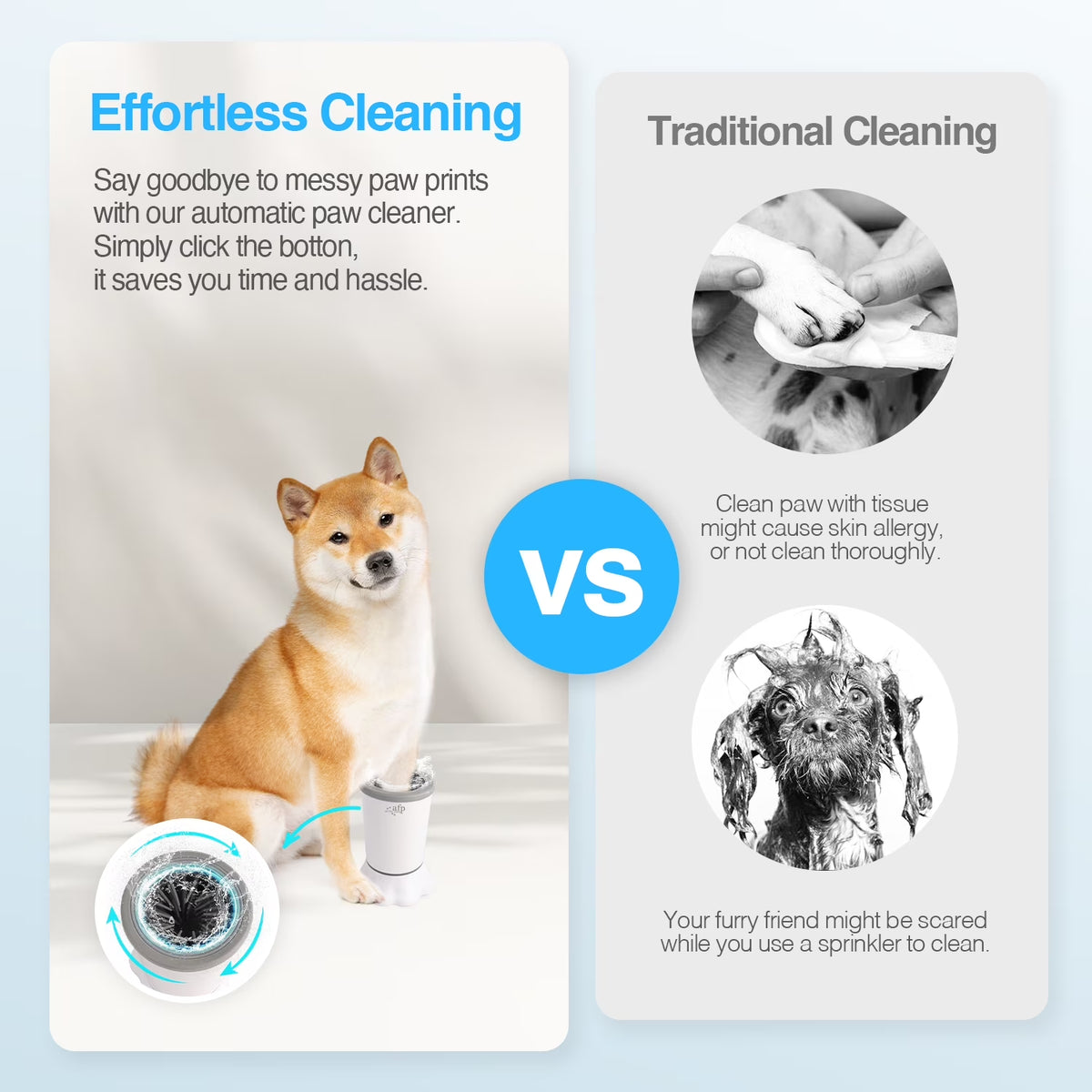 Automatic Dog Paw Washer Cup for Small to Medium-Sized Dogs, USB Rechargeable Dog Claw Cleaner