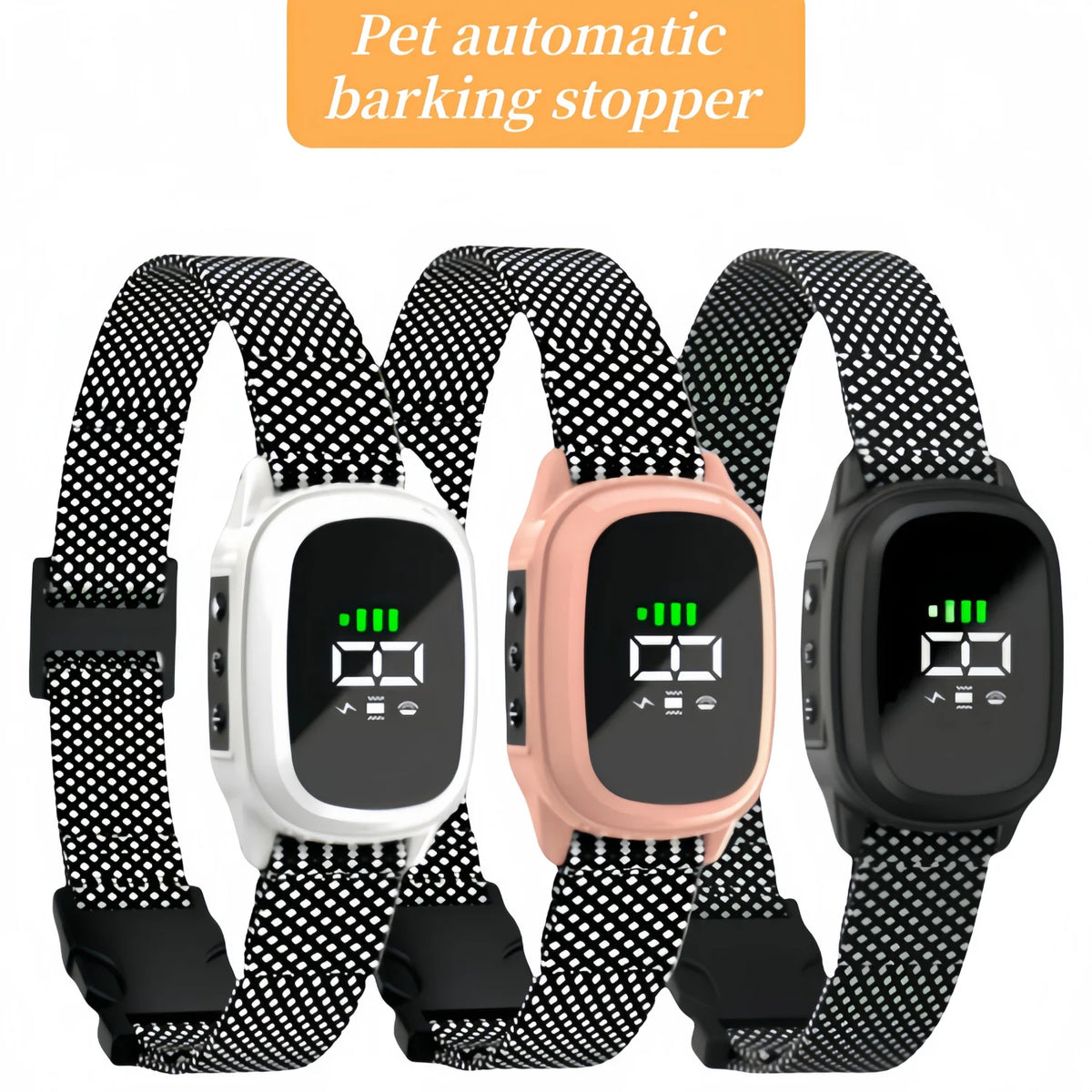 Smart Ultrasonic Anti-Bark Collar, Waterproof No-Shock Vibration Training Collar for Dogs