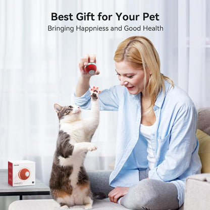 Interactive Cat Ball Toy, Automatic Moving Ball Toy for Indoor Cat Kitten, Electric Pet Toy Fun Gift with Light