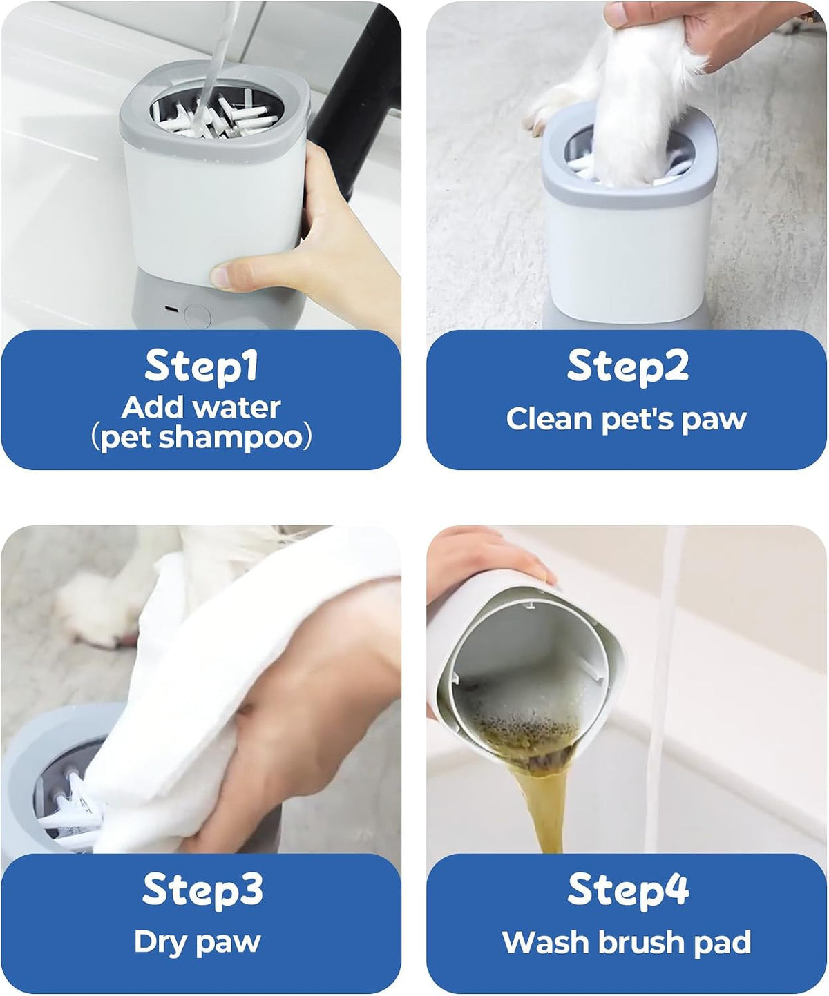Electric Dog Paw Cleaner for Dogs，2 Speeds Automatic Dog Foot Paw Washer for Medium Large Cat Dog Pet