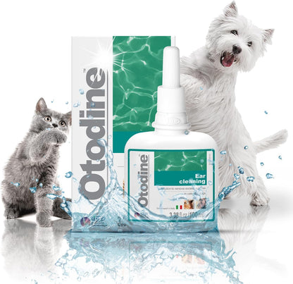 Otodine Dog Ear Cleaner Solution Drops for Itchy Ears, Infections, Head Shaking, Scratching, Wax, Debris & Odor - Tris-Edta Flush - Gentle & Safe for Cats & Puppies - 100Ml