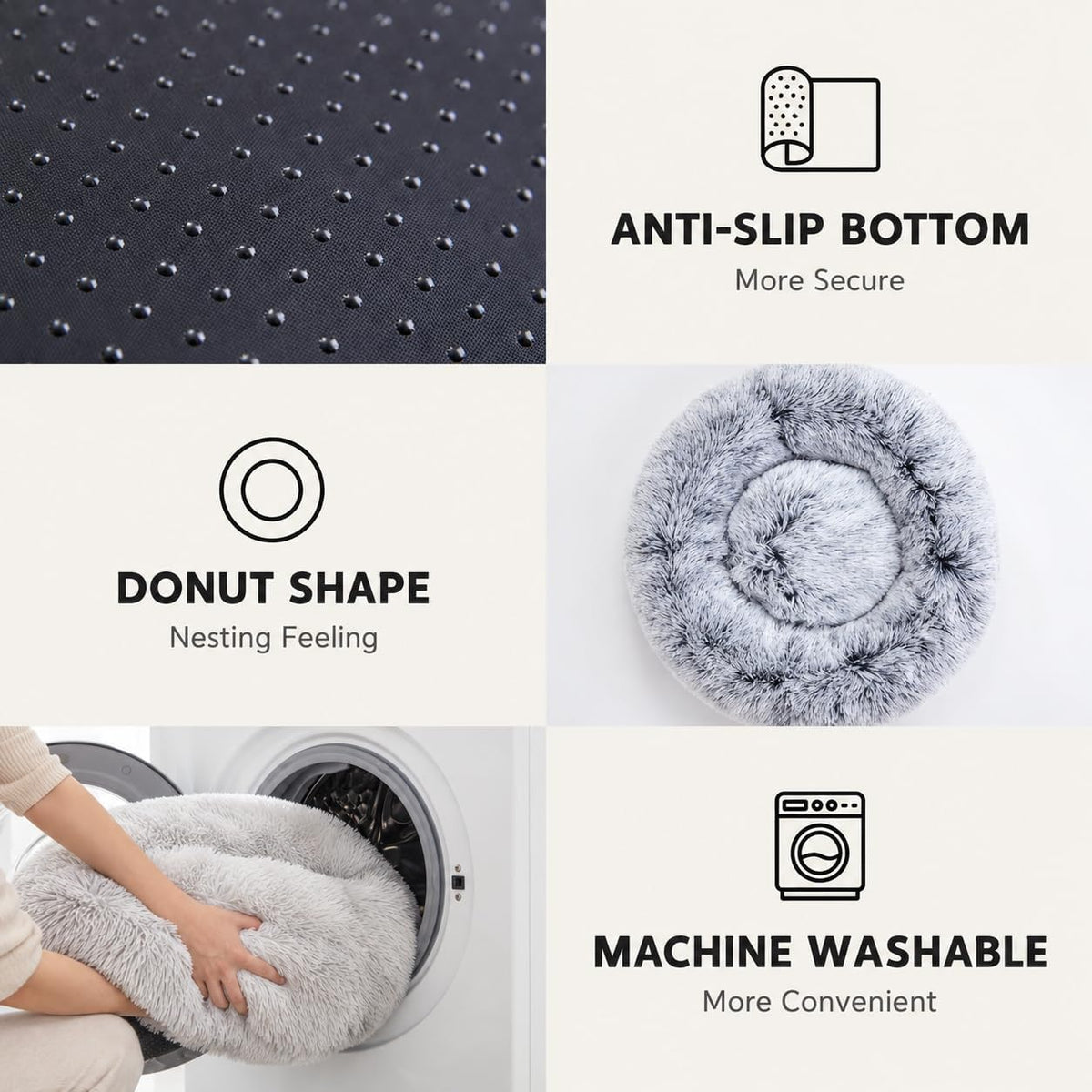Calming Soft round Dog &Cat Bed Small Dog Bed Washable,20"
