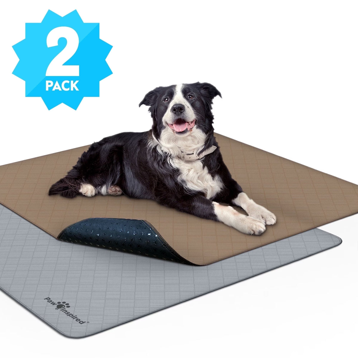 2Ct  Washable Dog Pee Pads, 41X41 Inch Reusable Puppy Training Pads for Dogs, Waterproof Whelping Pads, Absorbent Washable Puppy Pads, Non-Slip