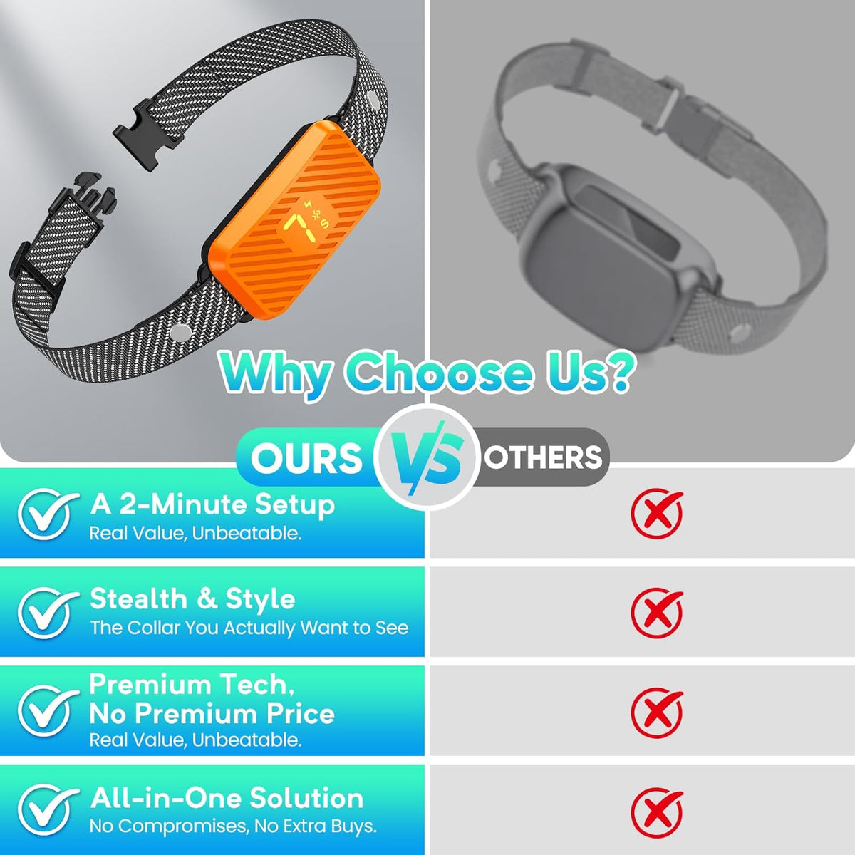 Dog Bark Collar for Large Medium Small Dogs, Effective No-Bark Collar, Smart Barking Collar, 2026 Upgraded Bark Collar with 7 Sensitivity, 3 Modes,Carrot Orange