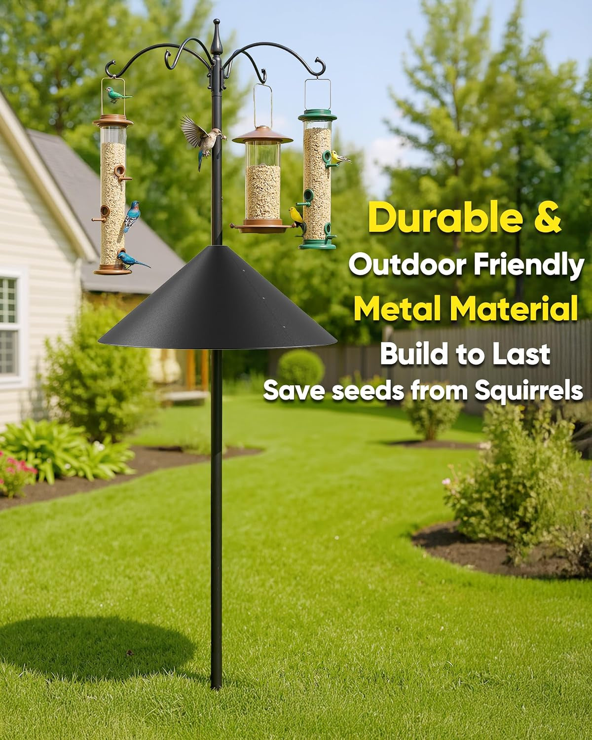 19 Inch Metal Squirrel Baffle for Bird Feeder Pole