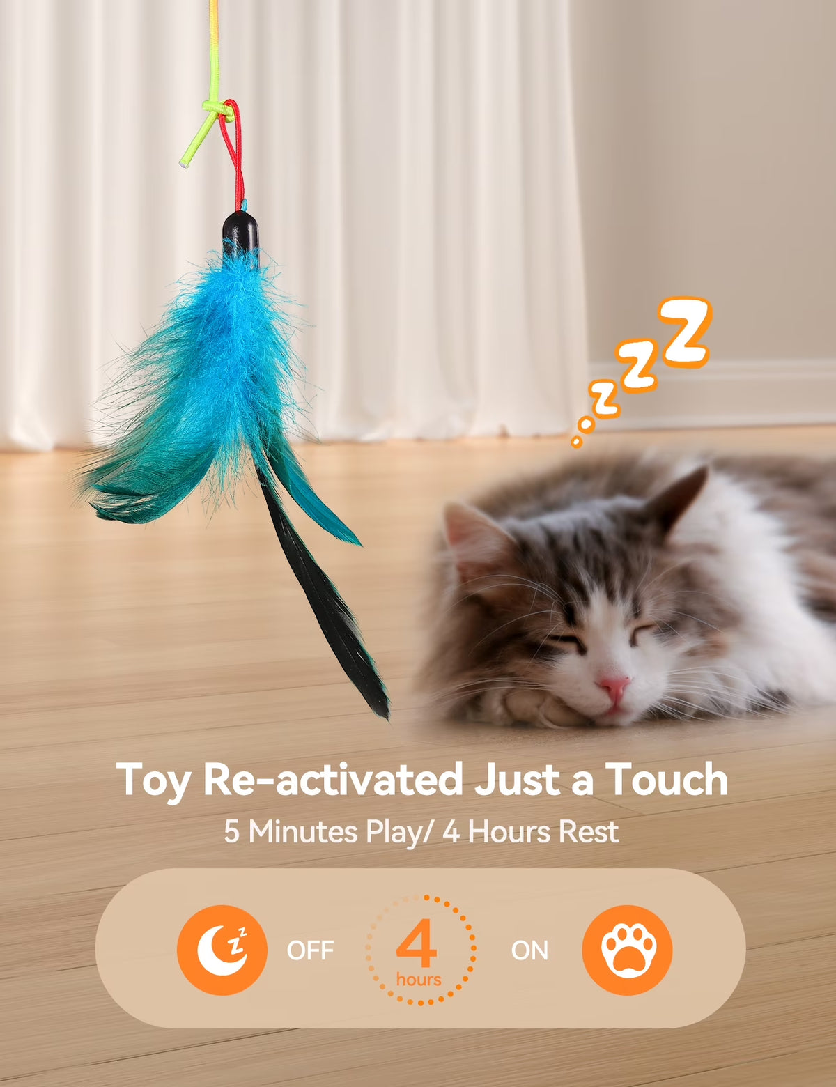 Interactive Cat Toys for Indoor Cats, 2 in 1 Automatic Laser Teaser Cat Toy, USB Rechargeable Self Play Toy for Cats and Kittens, White