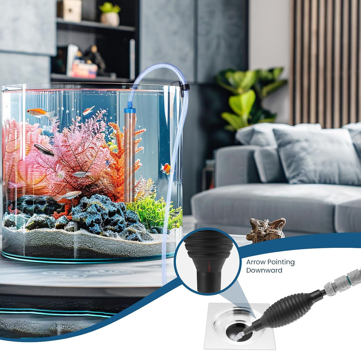 Fish Tank Vacuum Gravel Cleaner Gravel Vacuum for Aquarium 50 Feet