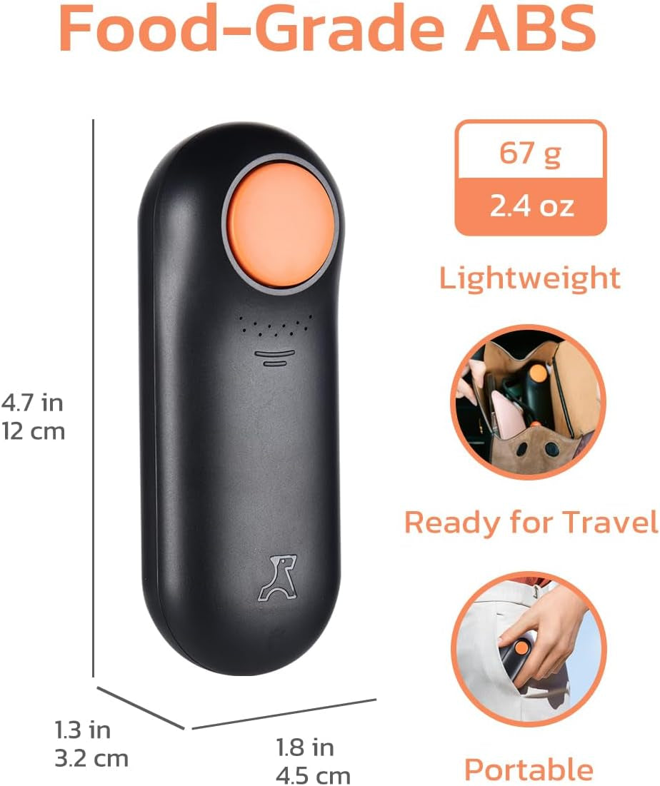2-In-1 Dog Clicker for Training with Treat Storage, Black