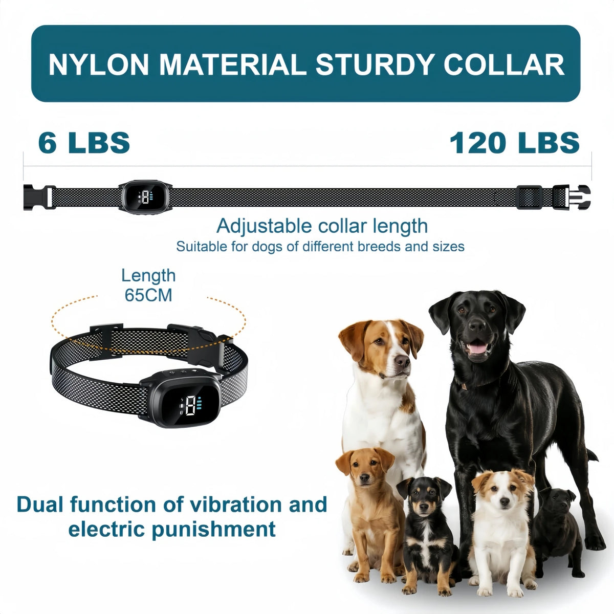 Smart Ultrasonic Anti-Bark Collar, Waterproof No-Shock Vibration Training Collar for Dogs