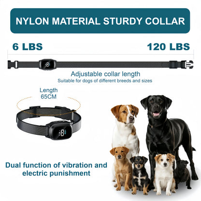 Smart Ultrasonic Anti-Bark Collar, Waterproof No-Shock Vibration Training Collar for Dogs