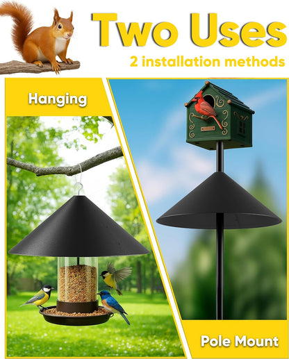 19 Inch Metal Squirrel Baffle for Bird Feeder Pole