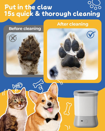 Electric Dog Paw Cleaner for Dogs，2 Speeds Automatic Dog Foot Paw Washer for Medium Large Cat Dog Pet