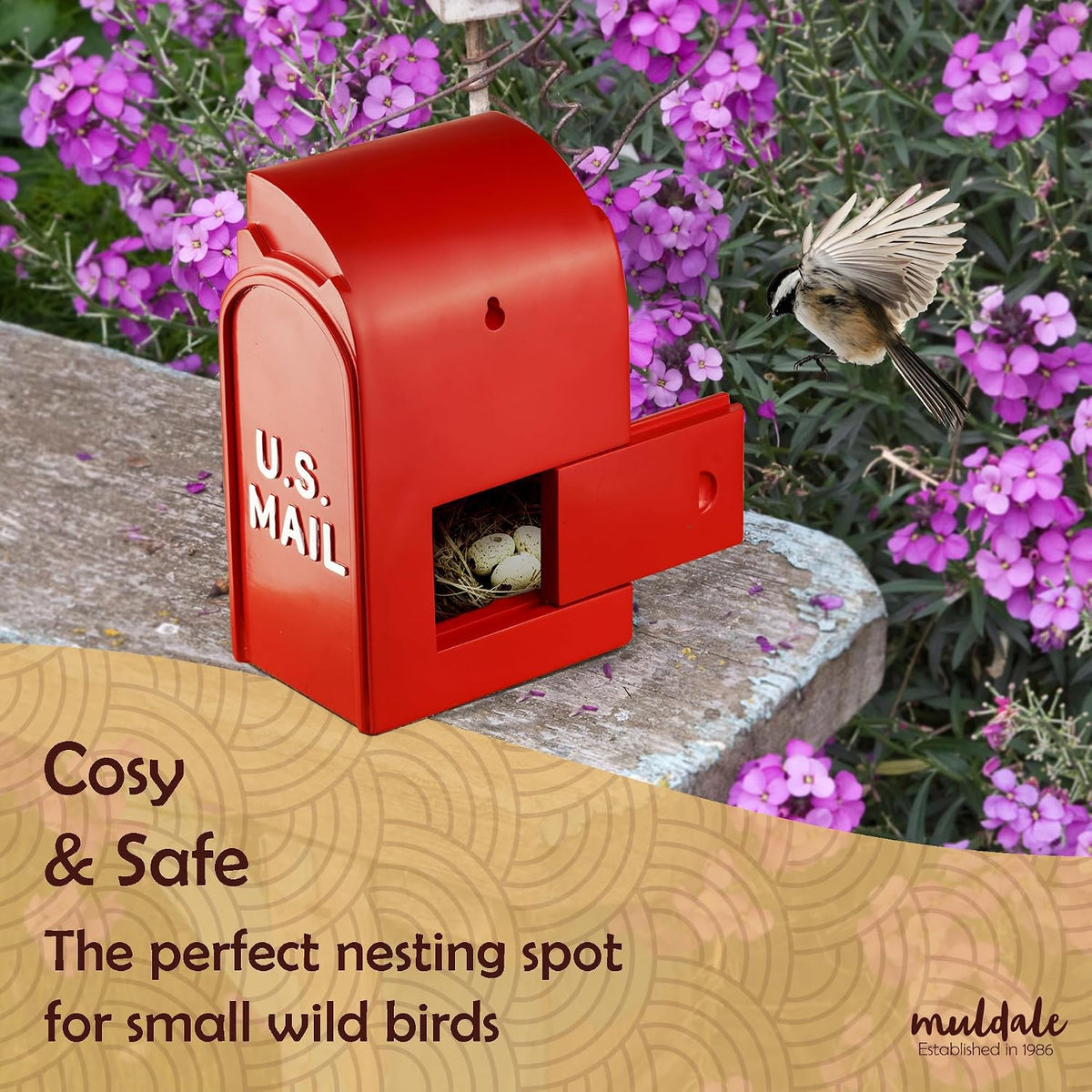 Outdoor Mailbox Birdhouse – Resin Weather-Resistant Wild Bird House