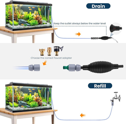 Fish Tank Vacuum Gravel Cleaner Gravel Vacuum for Aquarium 50 Feet