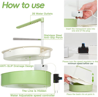 Parakeet Bird Bath - Parrot Shower for Budgie Cockatiel Lovebird and Conure