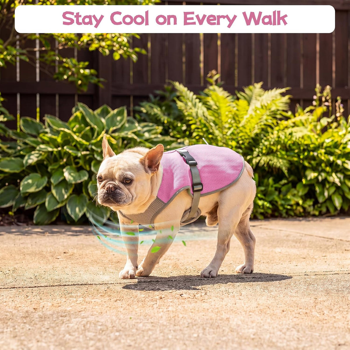 Cooling Dog Vest for Hiking, Mesh Cooling Jacket for Puppy Outdoor Play, Buckle Closure Cooler Dogs Vest with Easy on off Design, Pink, L