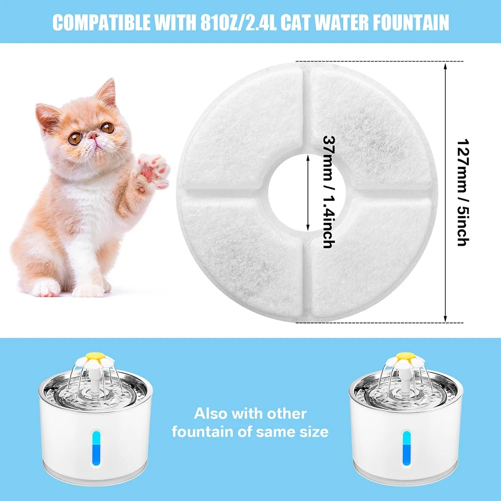 Cat Water Fountain Filters Replacement Filter Fit for Flower Fountain Cat Water Fountain Water Dispenser 12PCS