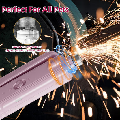 2 in 1 Dog & Cat Pets Nail Clippers and Grinder with Lights - Safety Guard to Avoid Overcutting,Professional Pet Nail Claw Trimmers, Professional Grooming Tools for Pets (Medium & Small Pet)，Pink