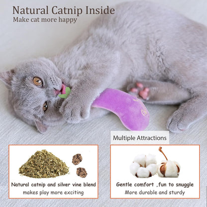 Catnip Cat Toys 5 Pack Vegetable Plush for Indoor Cats
