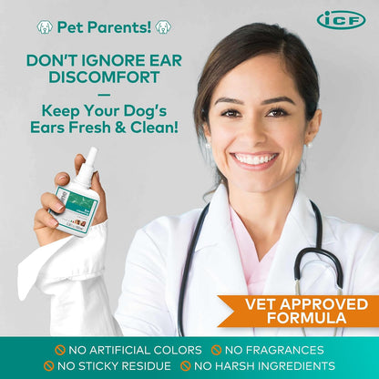 Otodine Dog Ear Cleaner Solution Drops for Itchy Ears, Infections, Head Shaking, Scratching, Wax, Debris & Odor - Tris-Edta Flush - Gentle & Safe for Cats & Puppies - 100Ml