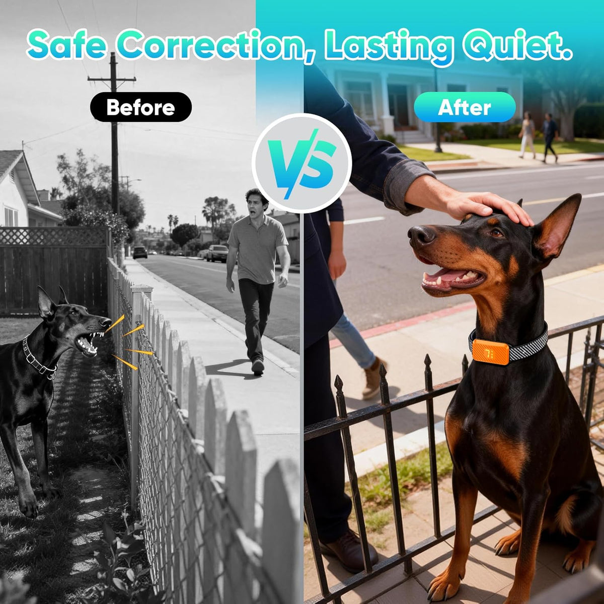 Dog Bark Collar for Large Medium Small Dogs, Effective No-Bark Collar, Smart Barking Collar, 2026 Upgraded Bark Collar with 7 Sensitivity, 3 Modes,Carrot Orange