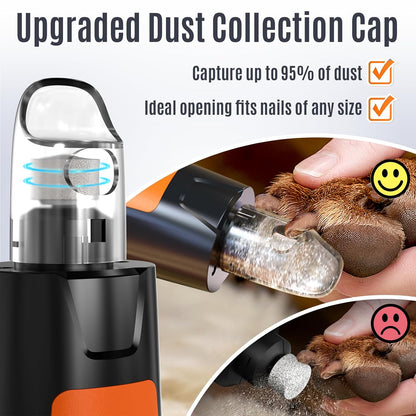 New 6-Speed Dog Nail Grinder - Whisper Quiet Safe Pet Nail Trimmers